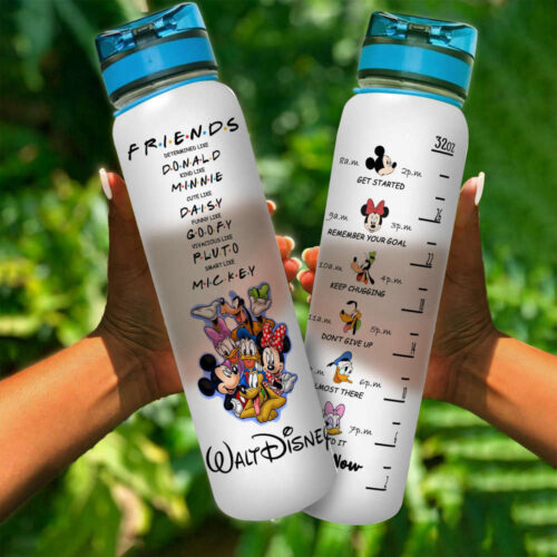 Mickey & Friends Quote Cute Disney Graphic Cartoon Water Tracker Bottle