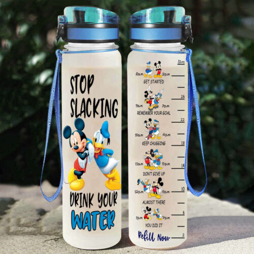 Mickey Mouse & Donald Duck Disney Graphic Cartoon 32oz Water Tracker Bottle