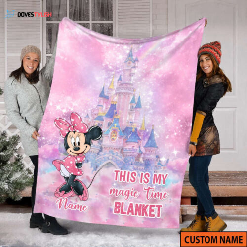 Minnie Mouse Fleece Blanket: Mickey Castle Birthday & Christmas Gift for Kids