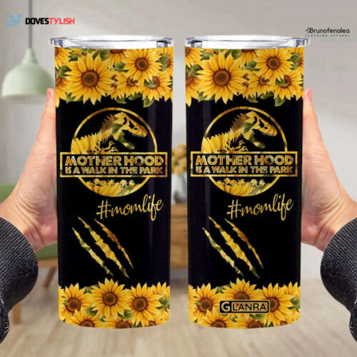 Mom Life Tumbler: Jurassic Park Dinosaur Cup Perfect Mother s Day Gift – Motherhood Made Easy!