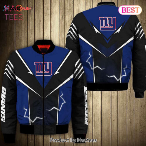 NEW FASHION 2023 New York Giants bomber Jacket lightning graphic gift for men