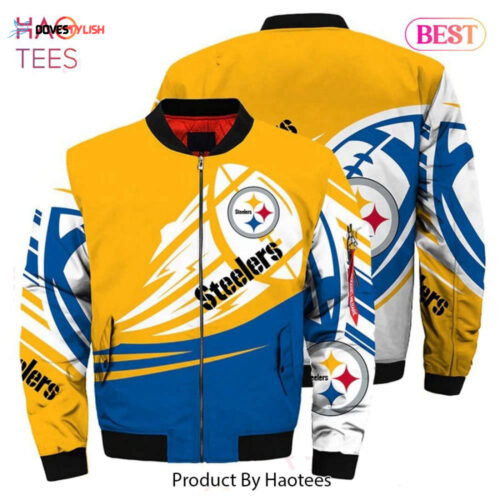 NEW FASHION 2023 Pittsburgh Steelers Bomber Jacket graphic heart ECG line