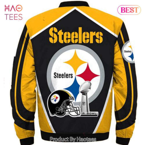 NEW FASHION 2023 Pittsburgh Steelers bomber Jacket Super bowl Champions coat for men