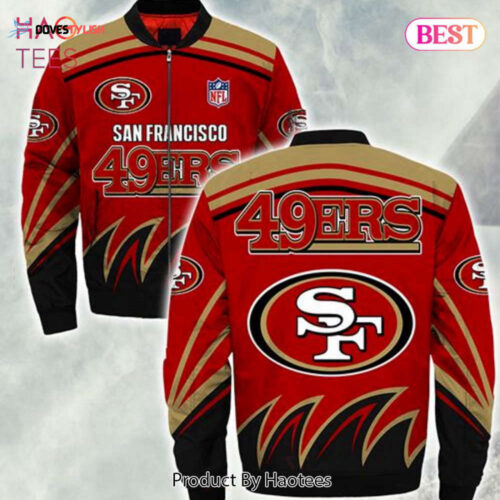 NEW FASHION 2023 San Francisco 49ers bomber Jacket lightning graphic gift for men