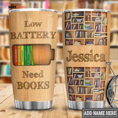 Owl Books Retro Personalized Kd2 Stainless Steel Tumbler, Personalized Tumblers, Tumbler Cups, Custom Tumblers