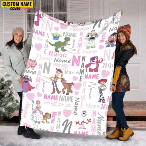 Personalized Custom Name Toy Story Sherpa Blanket – Baby & Kid Fleece Mink