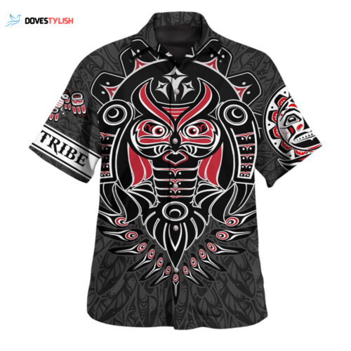 Personalized Death And Rebirth 3D Print Hawaii Shirt Haida Art Style Mens Clothing