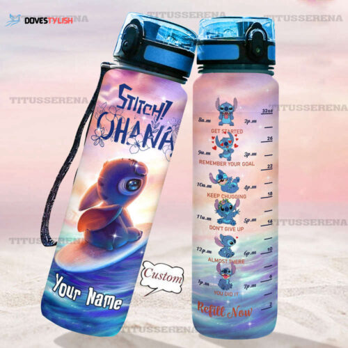Personalized Disney Lilo Stitch 32OZ Water Tracker Bottle