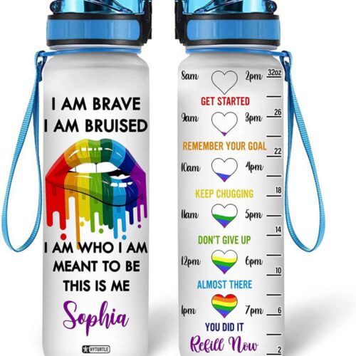Personalized I Am Who Meant To Be LGBT Water Bottle
