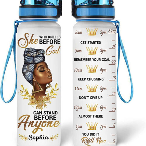 Personalized She Who Kneels Before God 32Oz Water Bottle