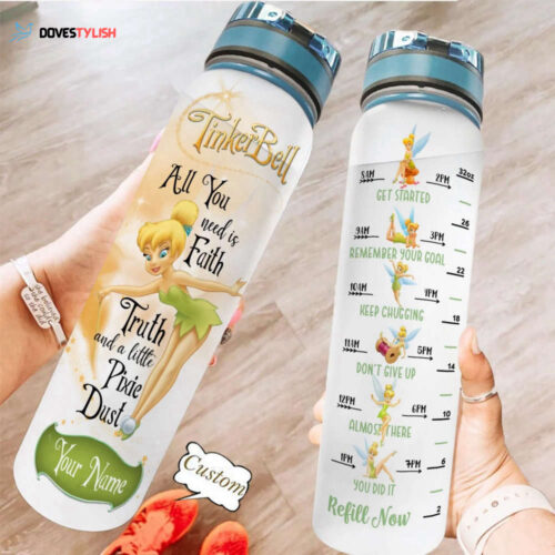Personalized Tinker Bell Water Tracker Bottle Gift Christmas