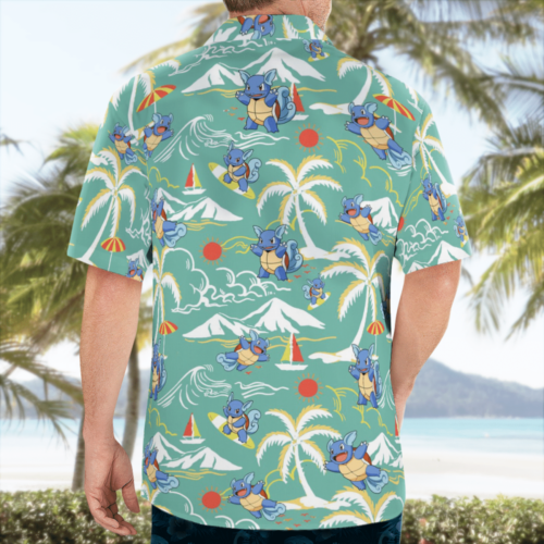 Pokémon Wartortle Surffing Hawaiian shirt