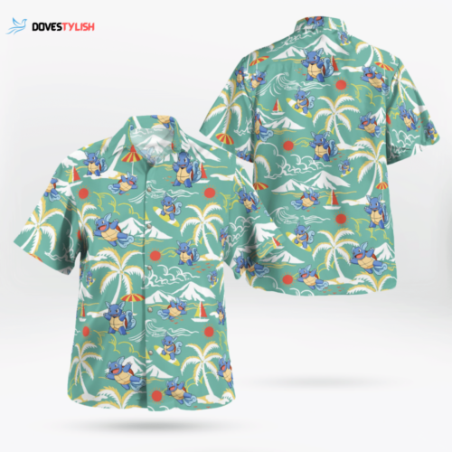 Pokémon Wartortle Surffing Hawaiian shirt