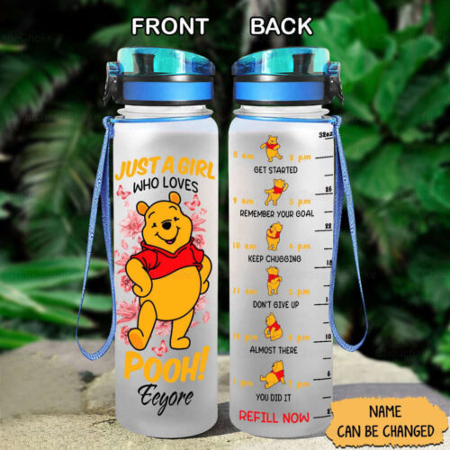 Pooh Water Tracker Bottle, Winnie Pooh Water Bottle, Pooh Bear Bottle, Pooh Sports Bottle, Winnie The Pooh Gifts, Funny Water Bottle