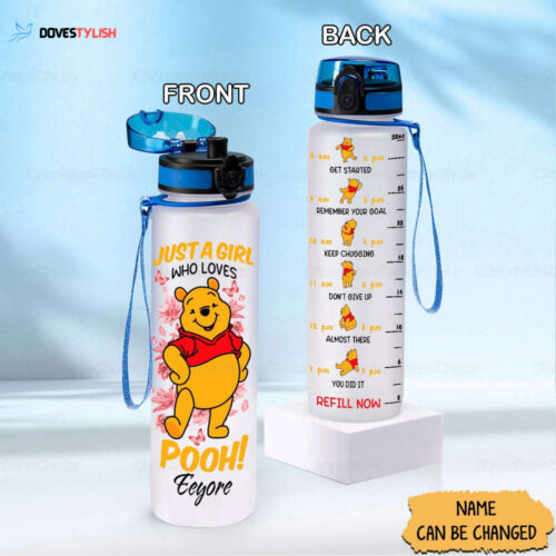 Pooh Water Tracker Bottle, Winnie Pooh Water Bottle, Pooh Bear Bottle, Pooh Sports Bottle, Winnie The Pooh Gifts, Funny Water Bottle