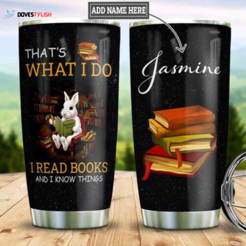 Rabbit Book Personalized Stainless Steel Tumbler, Personalized Tumblers, Tumbler Cups, Custom Tumblers