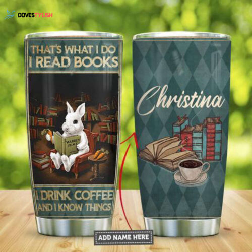 Rabbit Books Personalized Kd2 Stainless Steel Tumbler, Personalized Tumblers, Tumbler Cups, Custom Tumblers