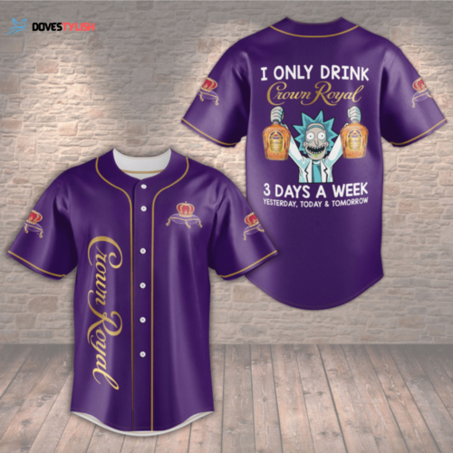 Rick Sanchez Rick And Morty Crown Royal 3D Baseball Jersey – Purple: All Over Print