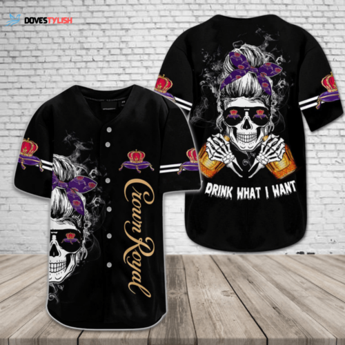 Shop the Drink What I Want Crown Royal All Over Print 3D Baseball Jersey – Black