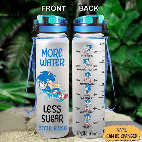 Sonic Water Tracker Bottle, Sonic Water Bottle, Personalized Sonic Bottle, Sonic Cartoon Bottle, Hedgehog Bottle, Sonic Bottle,Birthday Gift