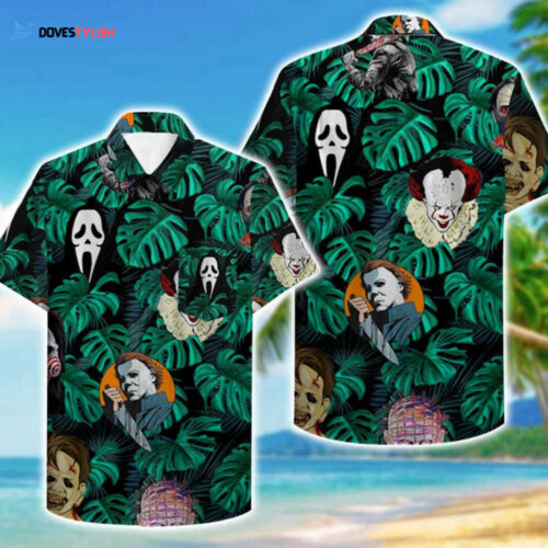 Get Spooked with Horror Movie Characters Hawaiian Shirt Perfect for Horror Fans
