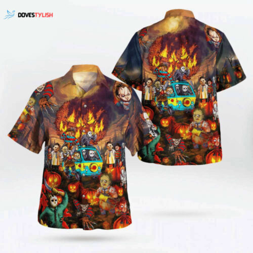 Spook Up Your Style with Horror Movies Hawaiian Shirt – Perfect for Movie Lovers