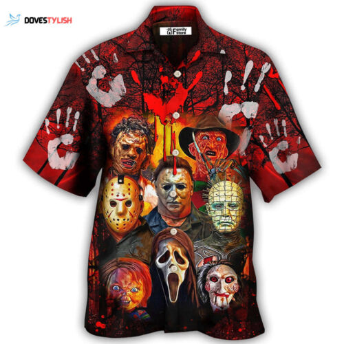 Spooky Halloween Hawaiian Shirt Blood Scary Costume for Horror Movie Characters