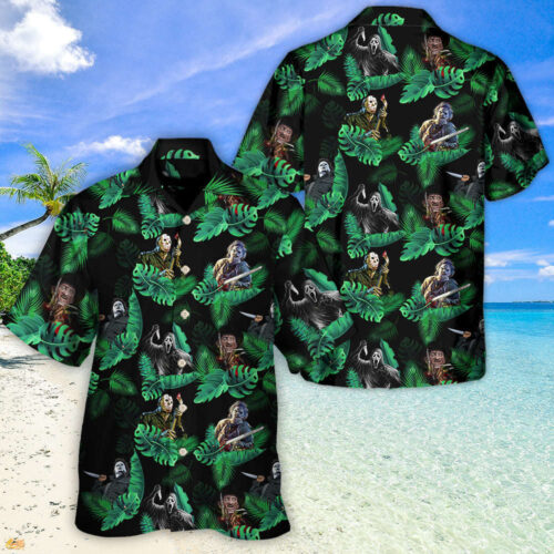 Spooky & Stylish Halloween Character Horror Movies Tropical Hawaiian Shirt