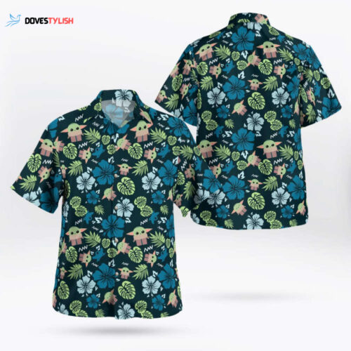 Star Wars Grogu Baby Yoda Tropical Leaves Hawaiian Shirt & Shorts: Perfect Galactic Summer Attire!