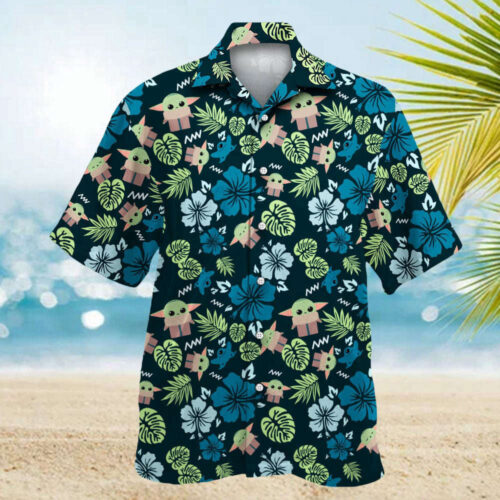 Star Wars Grogu Baby Yoda Tropical Leaves Hawaiian Shirt & Shorts: Perfect Galactic Summer Attire!
