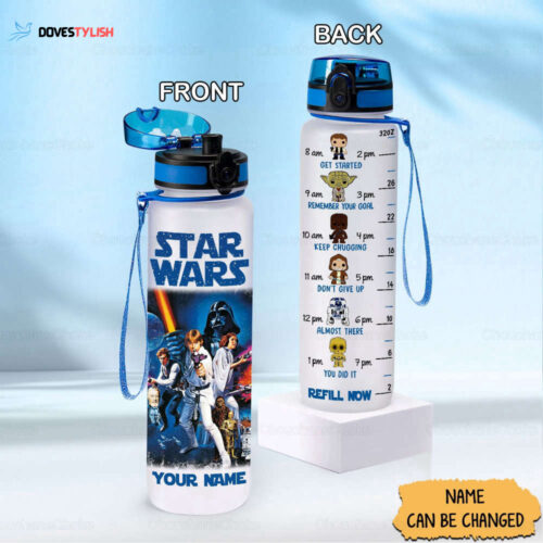 Star Wars Water Tracker Bottle, Baby Yoda Water Bottle, Baby Yoda Gift, The Mandalorian Bottle, Personalized Gift, Star Wars Bottle