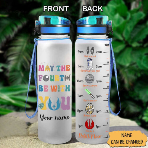 Star Wars Water Tracker Bottle, Star Wars Water Bottle, Star Wars Gift, The Mandalorian Bottle, Personalized Gift, Star Wars Bottle