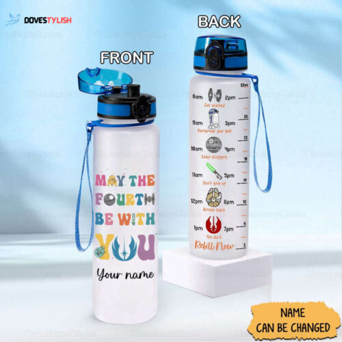 Star Wars Water Tracker Bottle, Star Wars Water Bottle, Star Wars Gift, The Mandalorian Bottle, Personalized Gift, Star Wars Bottle