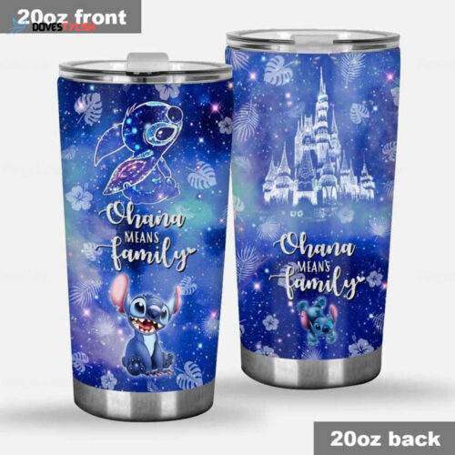 Stitch Tumbler, Stitch Coffee Cup, Ohana Means Family Tumbler, Lilo And Stitch, Stainless Tumbler, Stitch 20 oz Tumbler