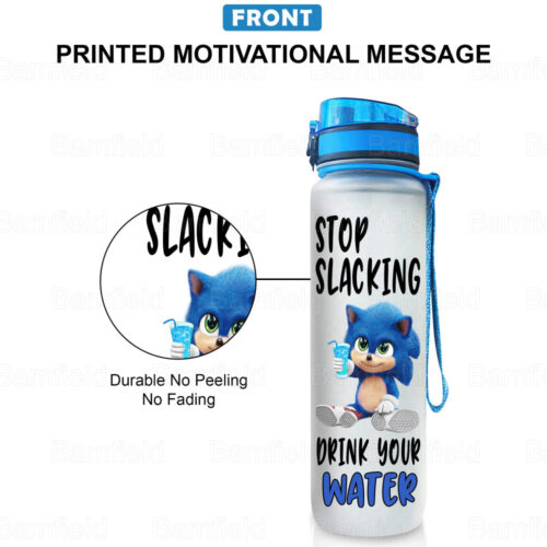 Stop Slacking Drink Hedgehog Tracker Water 32 Oz Bottle