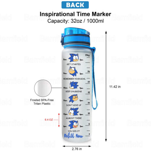 Stop Slacking Drink Hedgehog Tracker Water 32 Oz Bottle