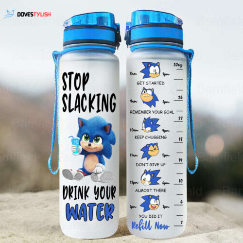 Stop Slacking Drink Hedgehog Tracker Water 32 Oz Bottle