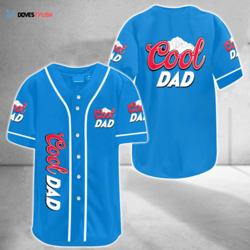 Stylish Blue Cool Dad Beer 3D Baseball Jersey: All-Over Print Design