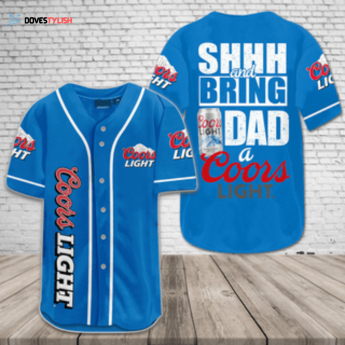 Stylish Coors Light All Over Print 3D Baseball Jersey – Blue: Perfect Gift for Dad