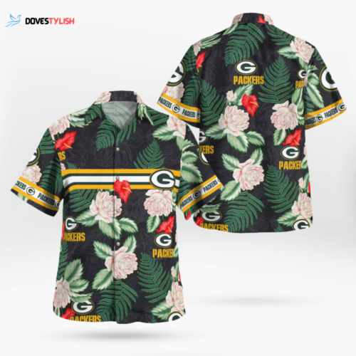 Stylish Packers Pattern Rose Flower Hawaiian Shirt Trendy & Vibrant Design