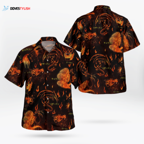 Stylish Pokémon Fire Type Hawaiian Shirt: Embrace the Heat in Style!