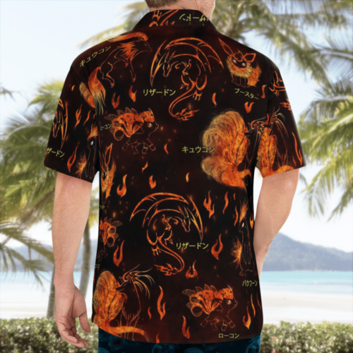 Stylish Pokémon Fire Type Hawaiian Shirt: Embrace the Heat in Style!