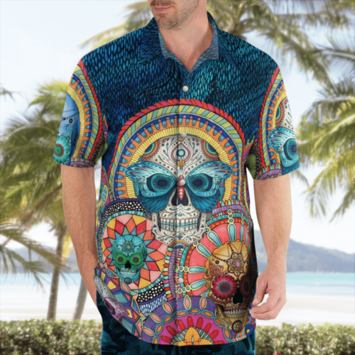 Sugar Skull Mandala Art Hawaii Shirt