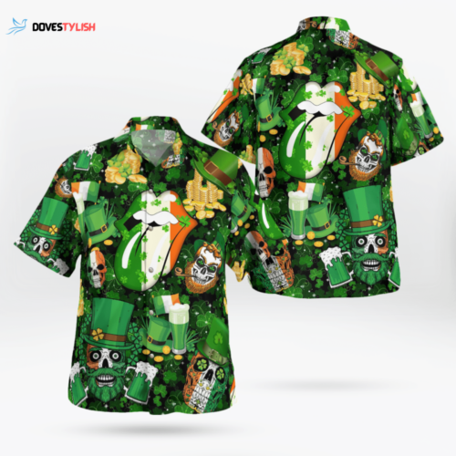 The Rolling Stones Skull Saint Patrick’s Day Hawaiian Shirt