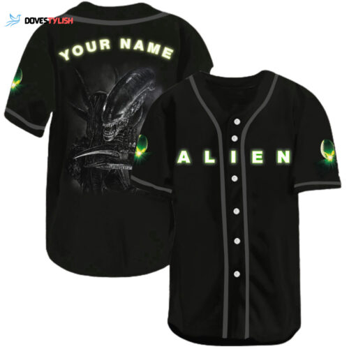 Trending 2023 Alien All Over Print 3D Baseball Jersey – Black: Personalized & Stylish