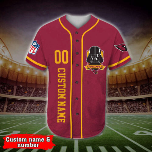 Trending 2023 Personalized Arizona Cardinals Darth Vader Star Wars All Over Print 3D Baseball Jersey