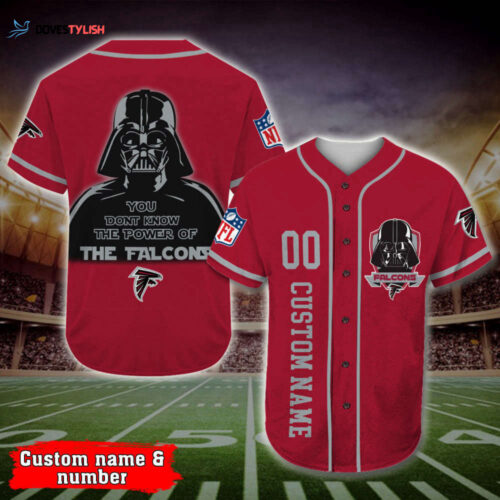 Trending 2023 Personalized Atlanta Falcons Darth Vader Star Wars All Over Print 3D Baseball Jersey – Red