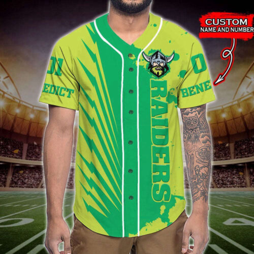 Trending 2023 Personalized Canberra Raiders NRL Mascot All Over Print 3D Baseball Jersey