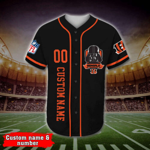 Trending 2023 Personalized Cincinnati Bengals Darth Vader Star Wars All Over Print 3D Baseball Jersey