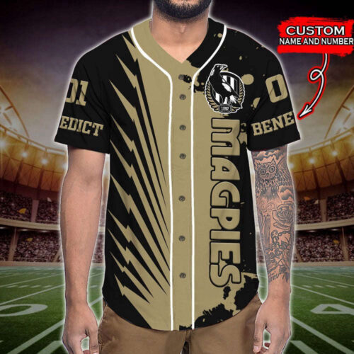 Trending 2023 Personalized Collingwood Magpies AFL Mascot All Over Print 3D Baseball Jersey
